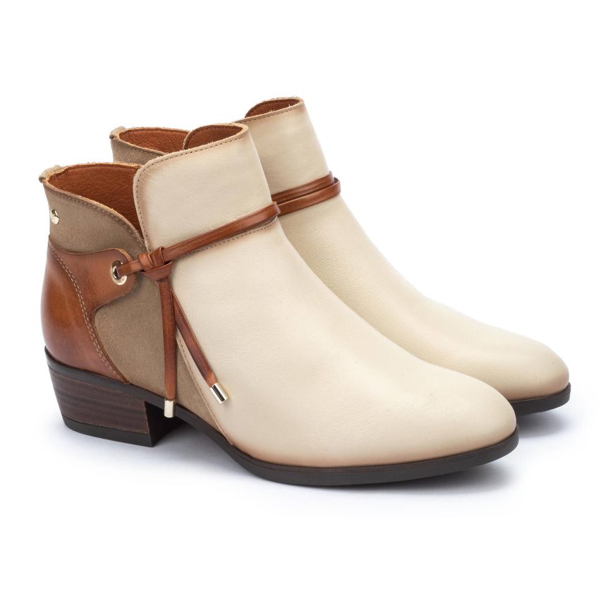 Women's Pikolinos DAROCA Ankle Boots Cream / Brown | NZ Z302Q89